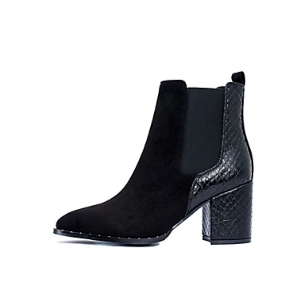 Black Snakeskin Booties
